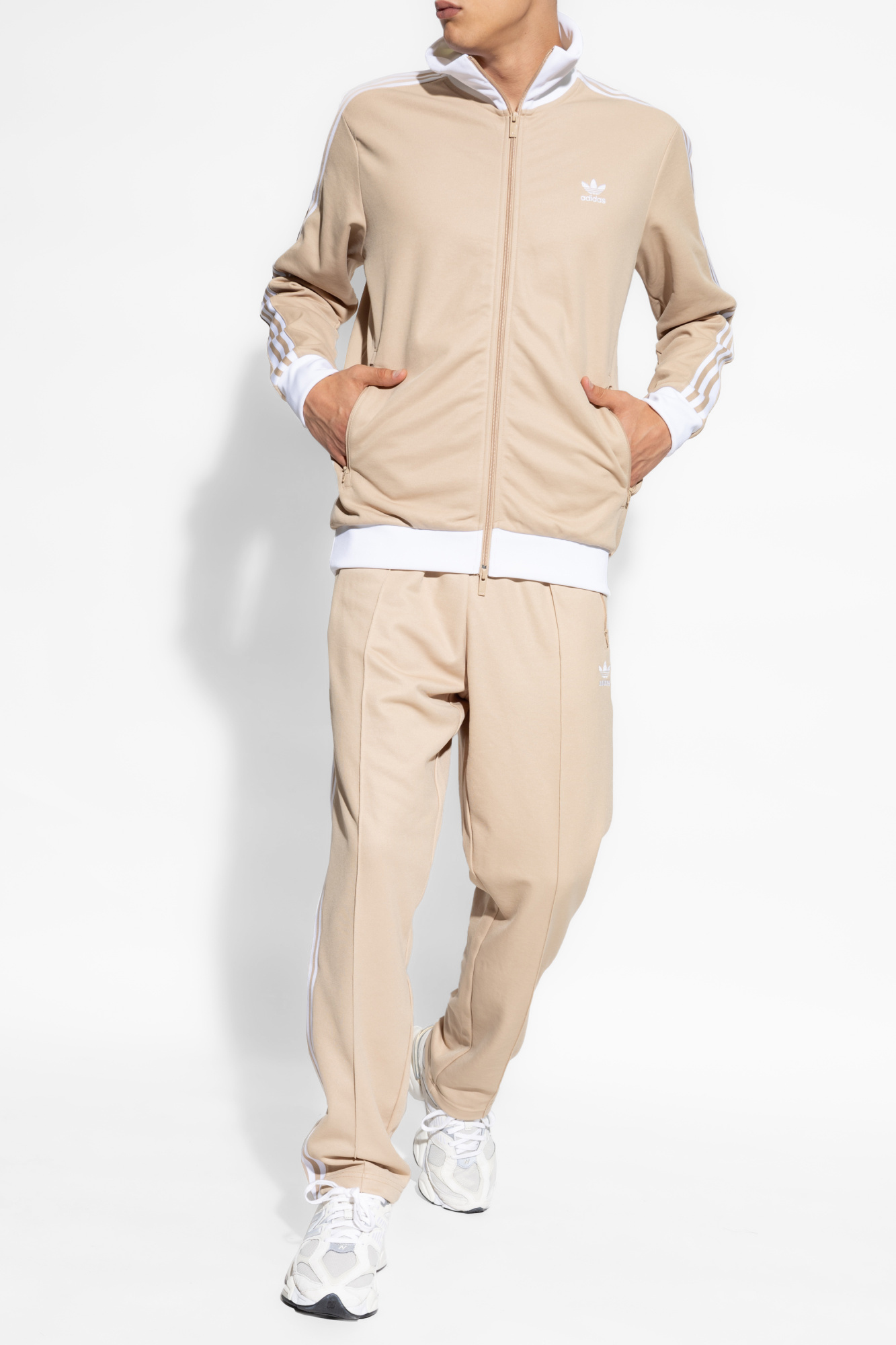 Adidas beige tracksuit hotsell